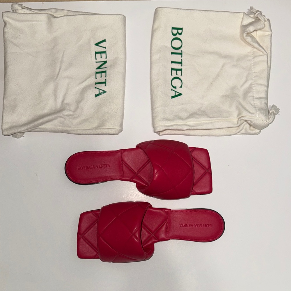 Bottega Veneta Red Platform Sandals